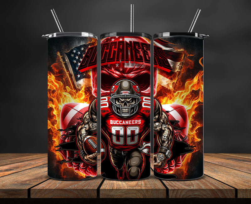 Tampa Bay Buccaneers Fire Tumbler Wraps,NFL Tumbler By AI, AI Tumbler Design 62