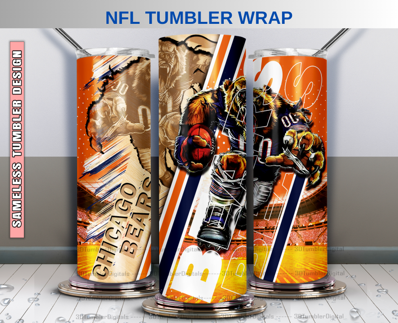 Bears Tumbler 20oz , Nfl Wood Mascot Tumbler 20oz, Nfl Mascot Tumbler LUS-63