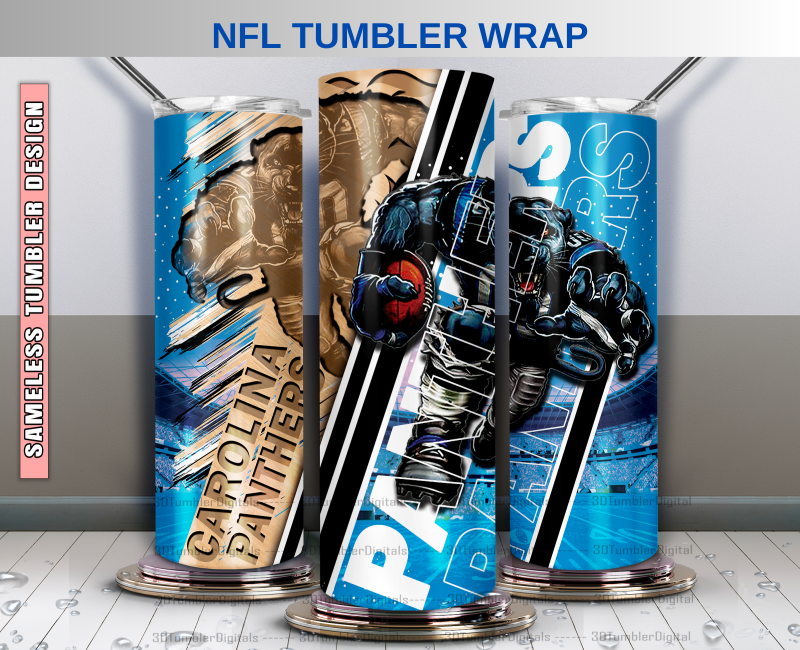 Panthers Tumbler 20oz , Nfl Wood Mascot Tumbler 20oz, Nfl Mascot Tumbler LUS-64