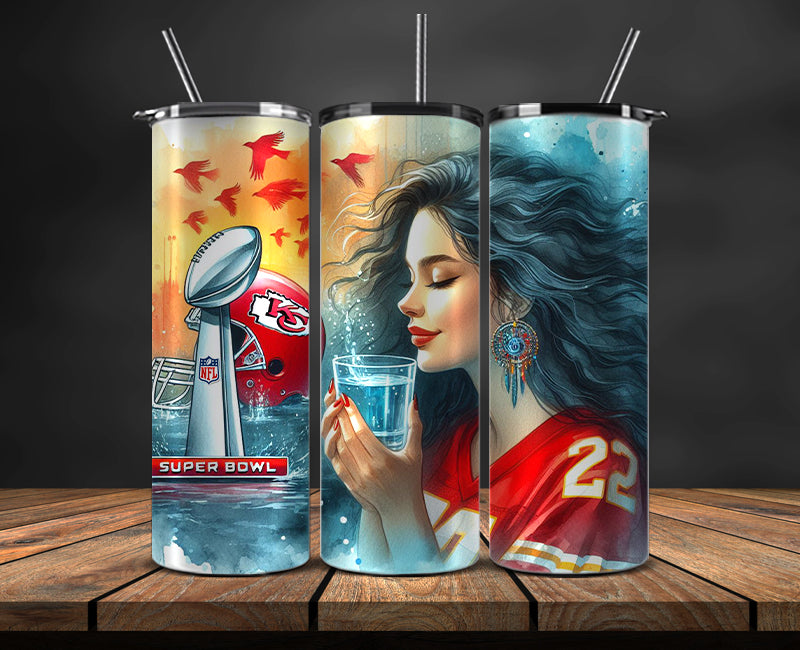 Kansas City Chiefs Super Bowl Tumbler Png, Super Bowl 2024 Tumbler Wrap 68