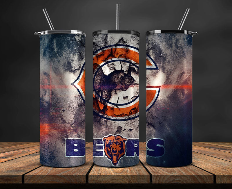 Chicago Bears Tumbler Wrap, American Football Tumbler PNG -06