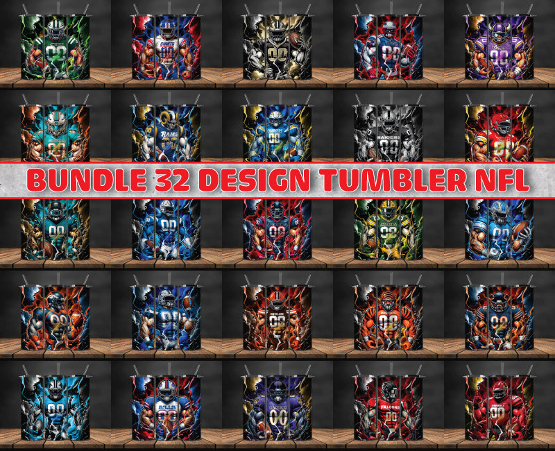 Bundle NFL Logo Tumbler Wrap, Bundle Sport Tumbler 88