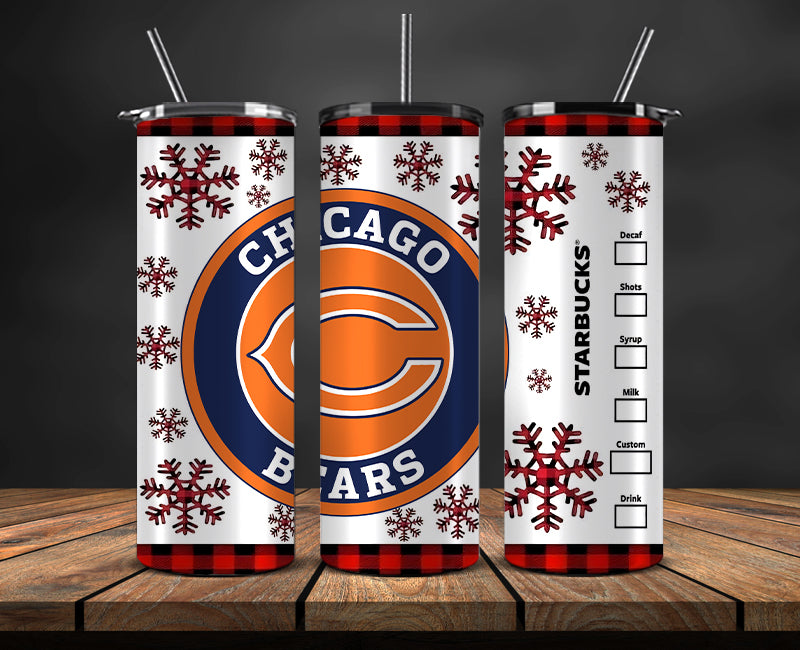 Chicago Bears Christmas Tumbler 20oz,NFL Merry Christmas 20oz, NFL Christmas Tumbler 20oz 06