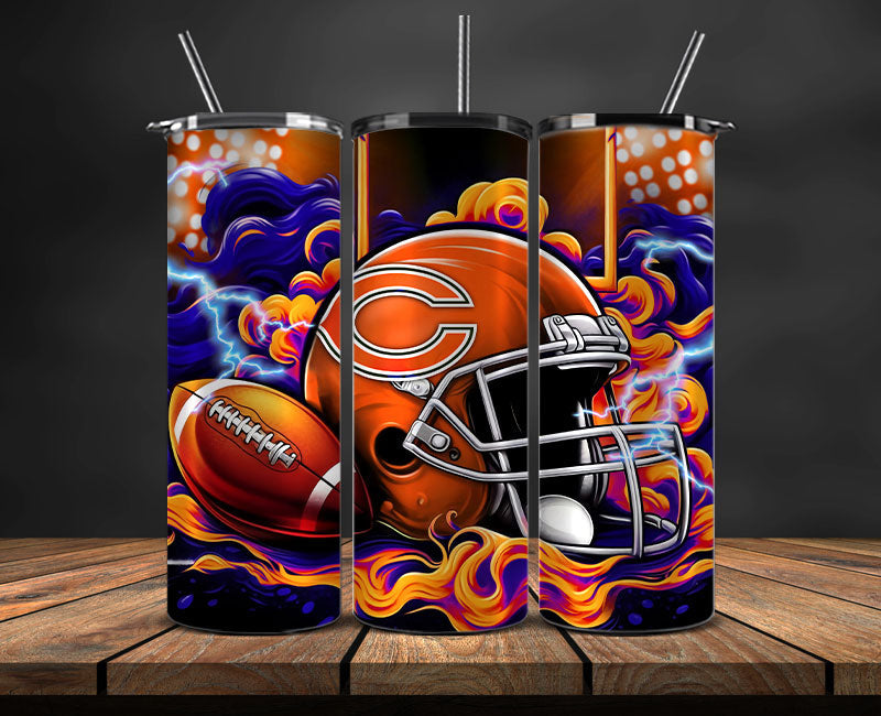 Chicago Bears Tumbler Wraps,NFL Tumbler By AI, AI Tumbler Design 6