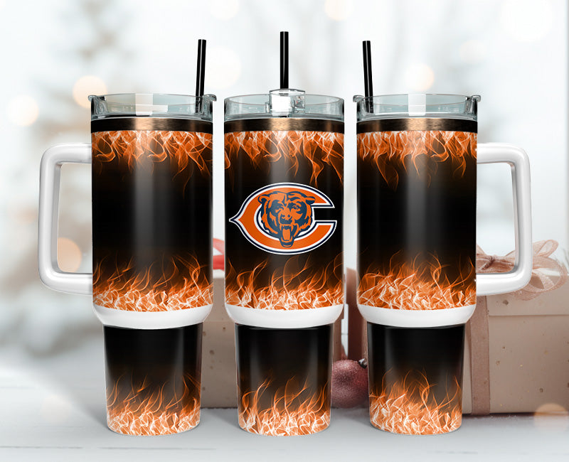 Chicago Bears 40oz Tumbler,NFL Tumbler 40oz , 40oz Tumbler Sublimation Png , 40oz Tumbler Wrap 06