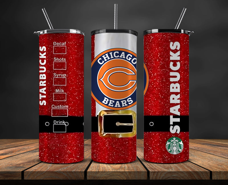 Chicago Bears Christmas Tumbler 20oz,NFL Merry Christmas 20oz, NFL Christmas Tumbler 20oz 71