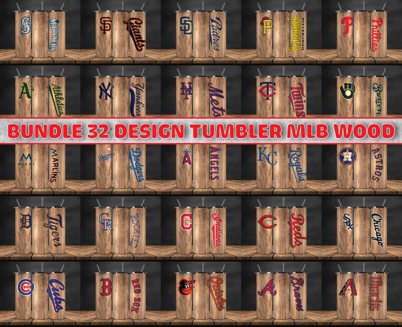 Bundle MLB Logo Tumbler Wrap,MLB Tumbler Wrap Design New, Bundle Sport Tumbler 72
