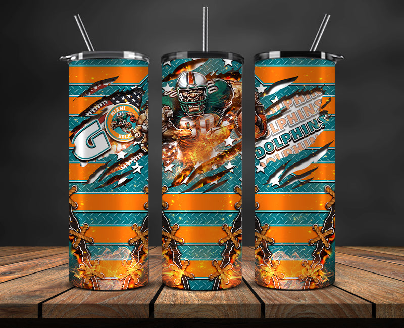 Miami Dolphins Tumbler, DophinsLogo Tumbler 20oz ,NFL Football 20oz LUG- 72