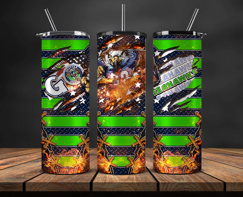 Seattle Seahawks Tumbler, SeahawksLogo Tumbler 20oz ,NFL Football 20oz LUG- 75