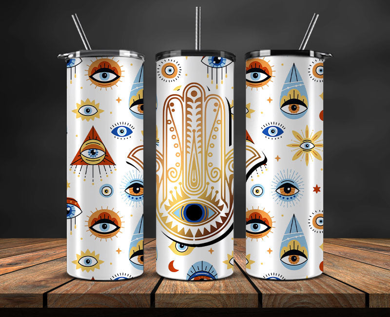 Evil Eye Skinny Tumbler Png, Evil Eye 20 oz Tumbler Wrap , Evil Eye Tumbler Wrap 07