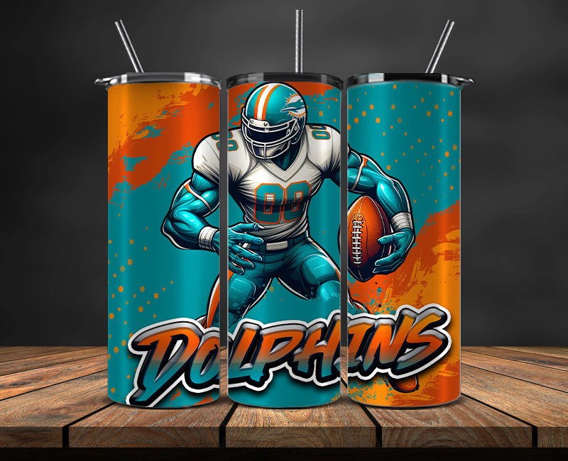 Miami Dolphins Tumbler Wrap, NFL Tumbler By AI, AI Tumbler Wrap 84