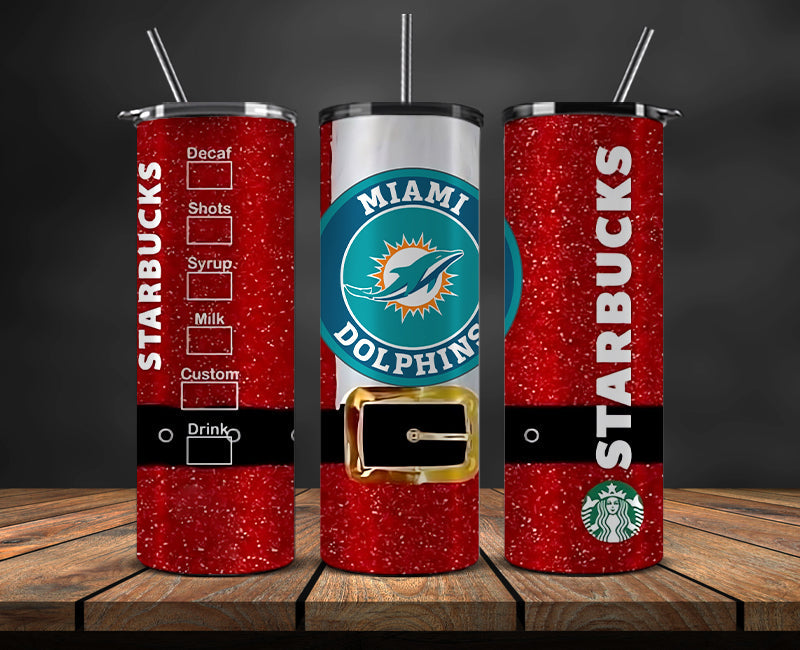 Miami Dolphins Christmas Tumbler 20oz,NFL Merry Christmas 20oz, NFL Christmas Tumbler 20oz 84