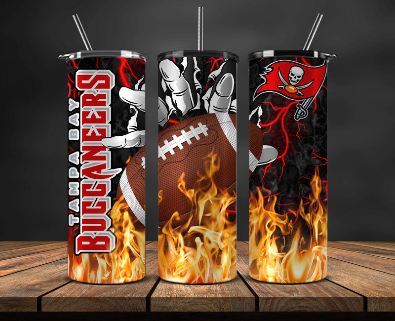 Tampa Bay Buccaneers Tumbler Wrap, Fire Hand Tumbler Wrap , NFL Football 20oz LUJ- 08