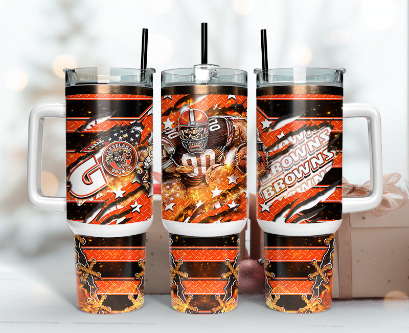 Cleveland Browns Tumbler 40oz Png, 40oz Tumbler Skinny 08