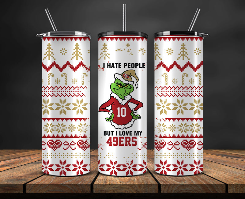San Francisco 49ers Christmas Tumbler 20oz,NFL Merry Christmas 20oz, NFL Christmas Tumbler 20oz 97