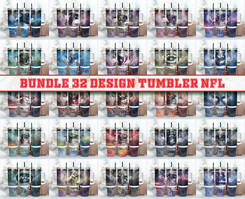 Bundle 32 Design Tumbler NFL 40oz Png, 40oz Tumbler Skinny 99