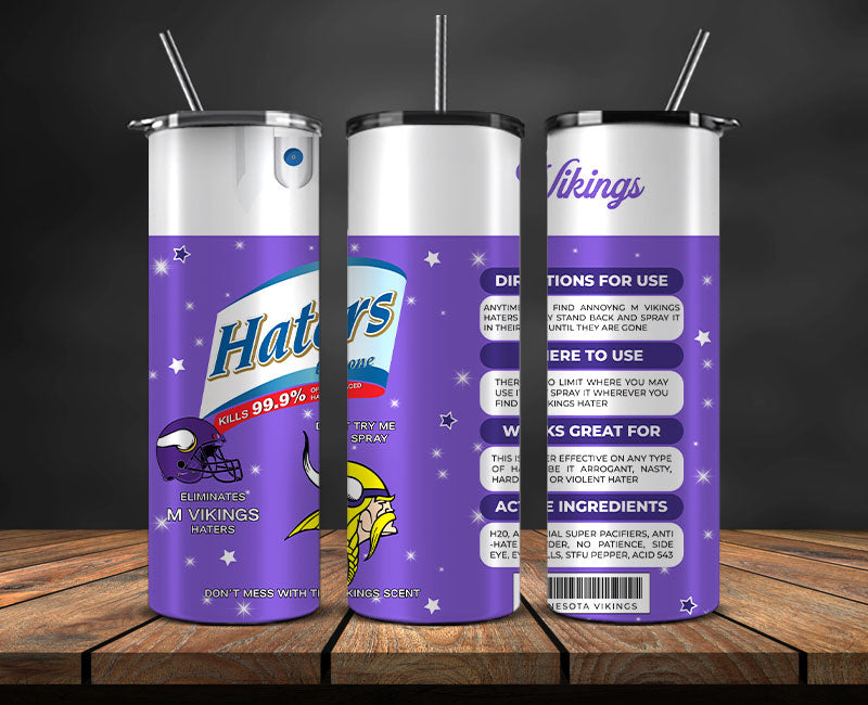 Minnesota Vikings Haters Be Gone Tumbler 20oz, NFL Football 20oz LUH -09