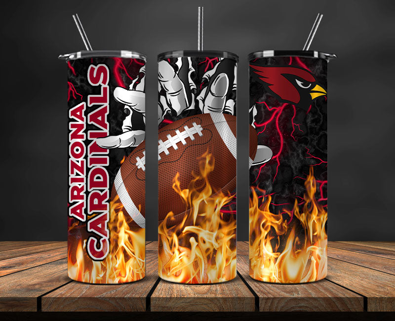 Arizona Cardinals Tumbler Wrap, Fire Hand Tumbler Wrap , NFL Football 20oz LUJ- 09