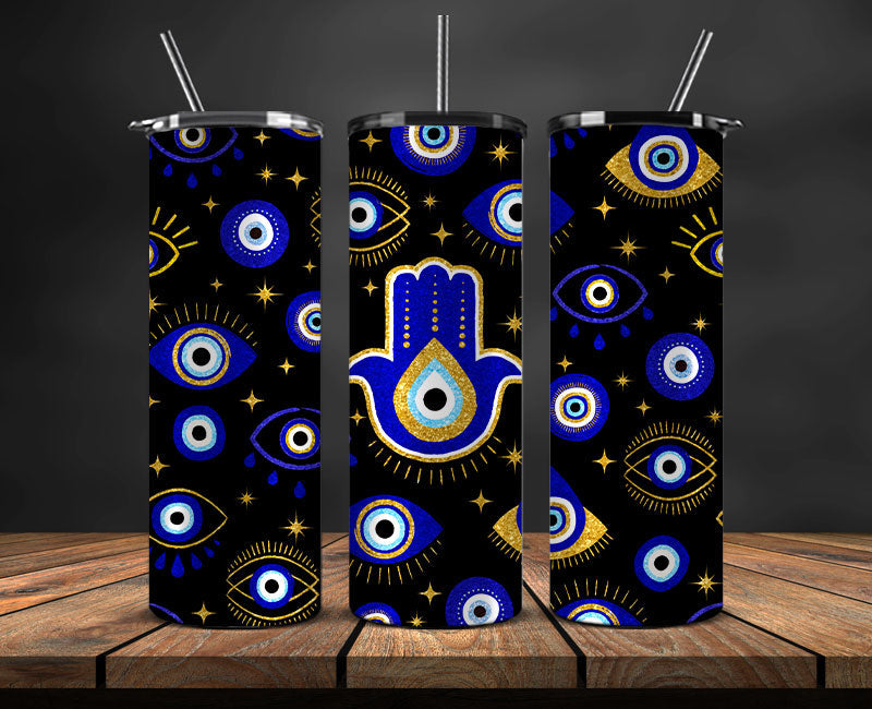 Evil Eye Skinny Tumbler Png, Evil Eye 20 oz Tumbler Wrap , Evil Eye Tumbler Wrap 09