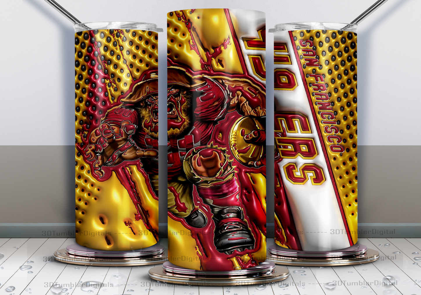 49ers Tumbler 20oz , 3D Nfl Tumbler 20oz, Nfl Mascot Tumbler LUS- 09