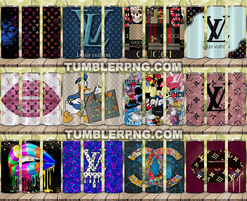 400+ Tumbler Wraps 20 oz, Fashion Luxury Logo Tumbler Wrap Png Bundle, Logo Brand Tumbler , 20oz Skinny , Tumbler Wrap Bundle Designs 14