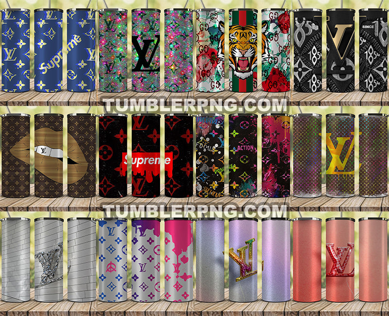 400+ Tumbler Wraps 20 oz, Fashion Luxury Logo Tumbler Wrap Png Bundle, Logo Brand Tumbler , 20oz Skinny , Tumbler Wrap Bundle Designs 14