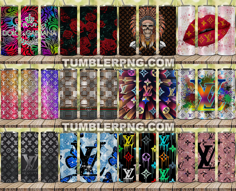 400+ Tumbler Wraps 20 oz, Fashion Luxury Logo Tumbler Wrap Png Bundle, Logo Brand Tumbler , 20oz Skinny , Tumbler Wrap Bundle Designs 14