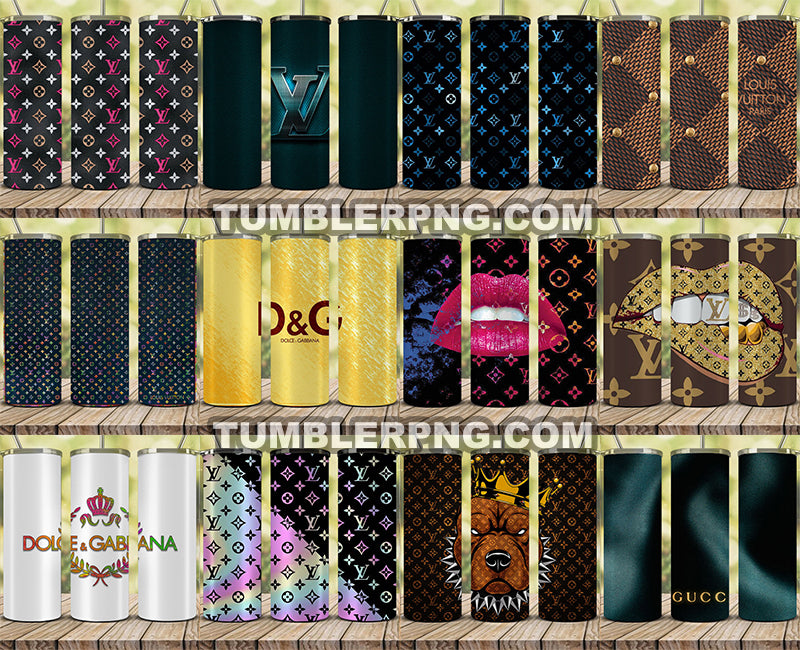 400+ Tumbler Wraps 20 oz, Fashion Luxury Logo Tumbler Wrap Png Bundle, Logo Brand Tumbler , 20oz Skinny , Tumbler Wrap Bundle Designs 14
