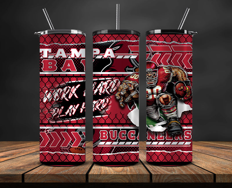 American football themed tumbler wrap design for 20oz skinny tumbler, sports fan style