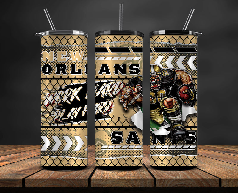 American football themed tumbler wrap design for 20oz skinny tumbler, sports fan style