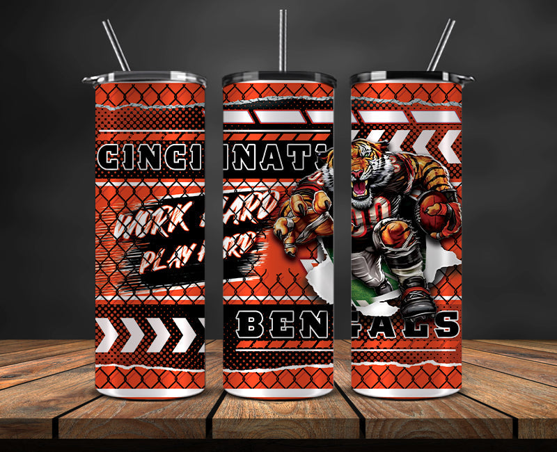 American football themed tumbler wrap design for 20oz skinny tumbler, sports fan style