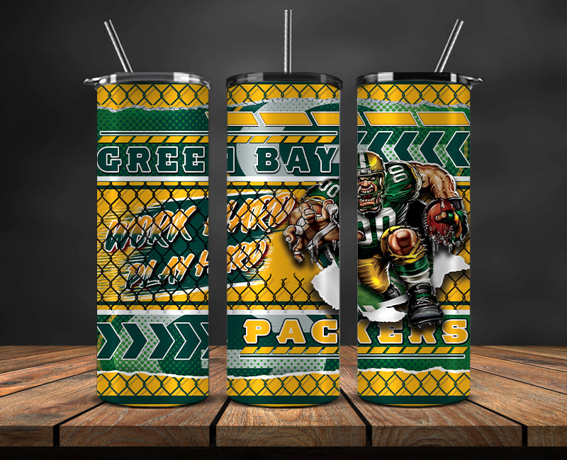 American football themed tumbler wrap design for 20oz skinny tumbler, sports fan style