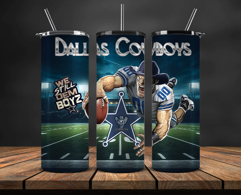American football themed tumbler wrap design for 20oz skinny tumbler, sports fan style