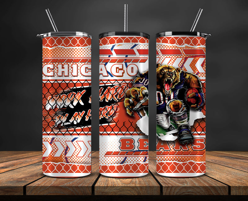 American football themed tumbler wrap design for 20oz skinny tumbler, sports fan style