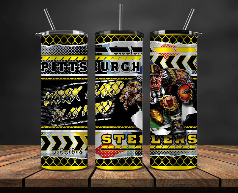 American football themed tumbler wrap design for 20oz skinny tumbler, sports fan style