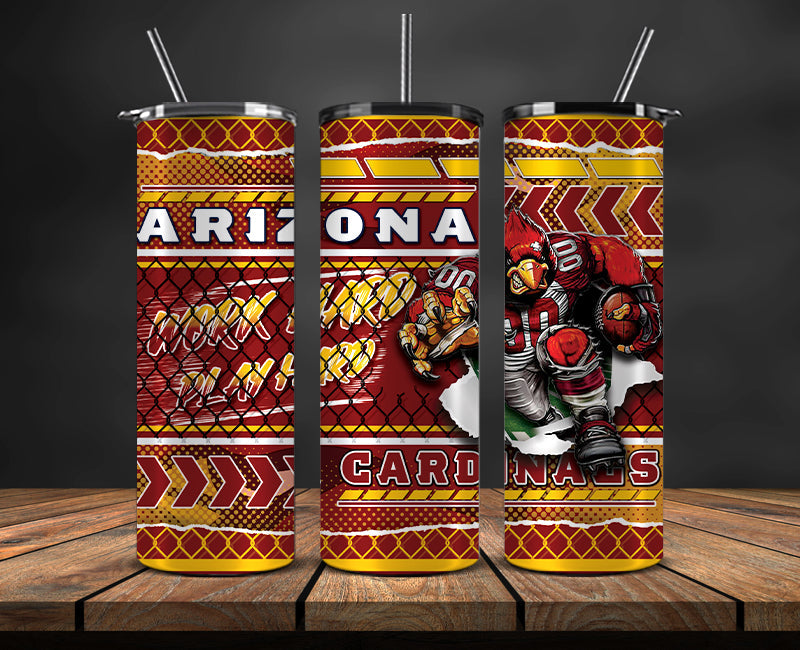 American football themed tumbler wrap design for 20oz skinny tumbler, sports fan style