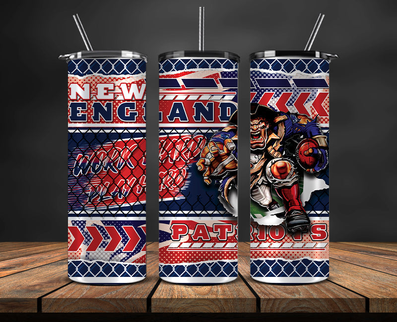 American football themed tumbler wrap design for 20oz skinny tumbler, sports fan style