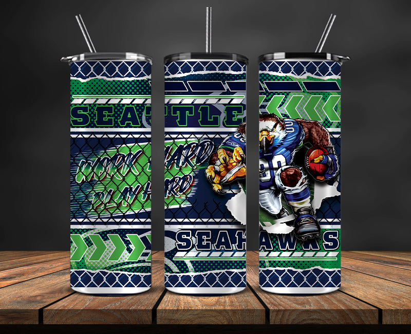 American football themed tumbler wrap design for 20oz skinny tumbler, sports fan style
