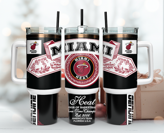 Miami Heat Tumbler Wrap 40oz, Nba Tumbler Wrap 40oz