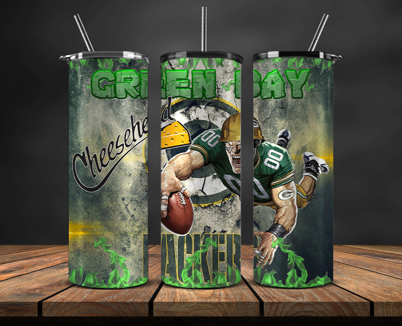 American football themed tumbler wrap design for 20oz skinny tumbler, sports fan style
