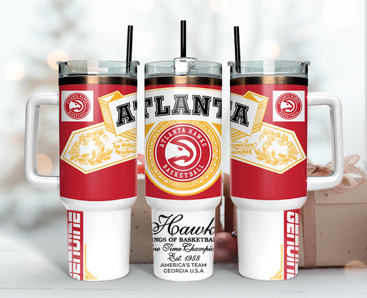 Atlanta Hawks Tumbler Wrap 40oz, Nba Tumbler Wrap 40oz