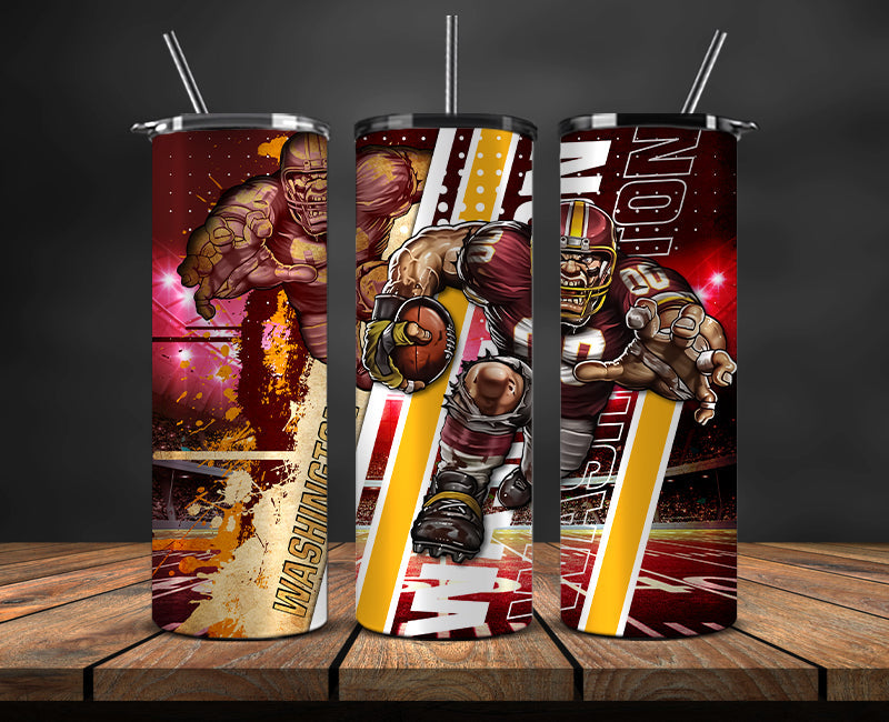 American football themed tumbler wrap design for 20oz skinny tumbler, sports fan style