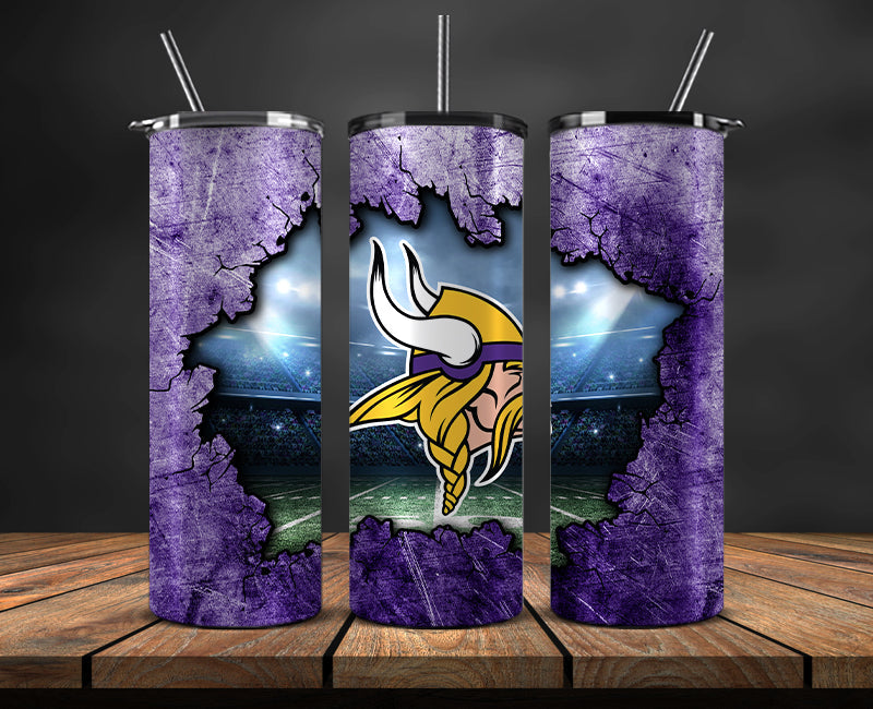American football themed tumbler wrap design for 20oz skinny tumbler, sports fan style