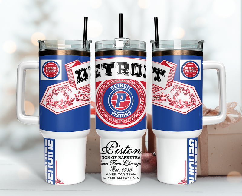 Detroit Pistons Tumbler Wrap 40oz, Nba Tumbler Wrap 40oz