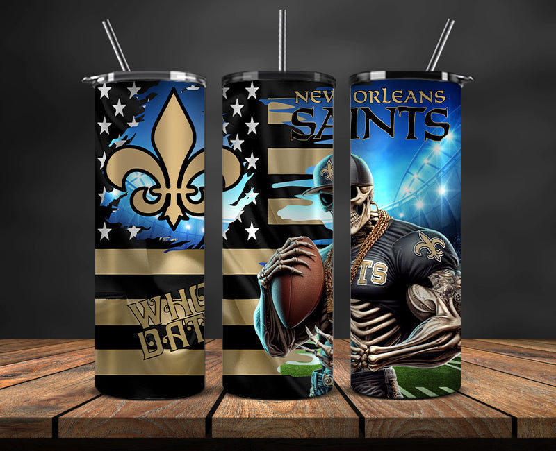 American football themed tumbler wrap design for 20oz skinny tumbler, sports fan style