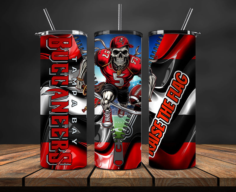 American football themed tumbler wrap design for 20oz skinny tumbler, sports fan style