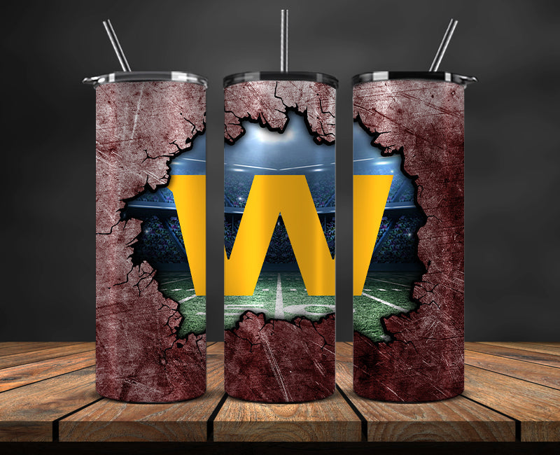 American football themed tumbler wrap design for 20oz skinny tumbler, sports fan style