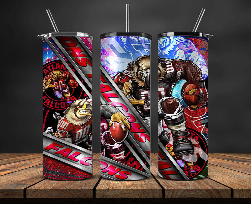 American football themed tumbler wrap design for 20oz skinny tumbler, sports fan style