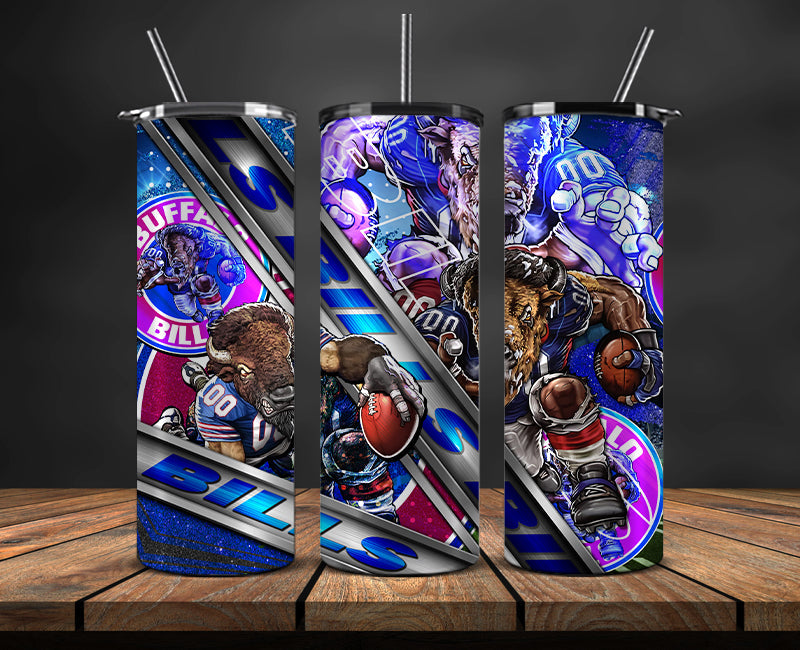 American football themed tumbler wrap design for 20oz skinny tumbler, sports fan style
