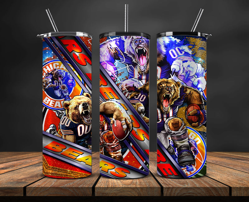 American football themed tumbler wrap design for 20oz skinny tumbler, sports fan style